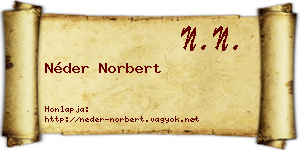 Néder Norbert névjegykártya